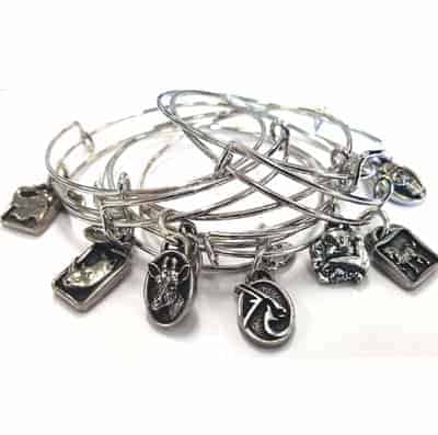 custom charity charms bracelet stack