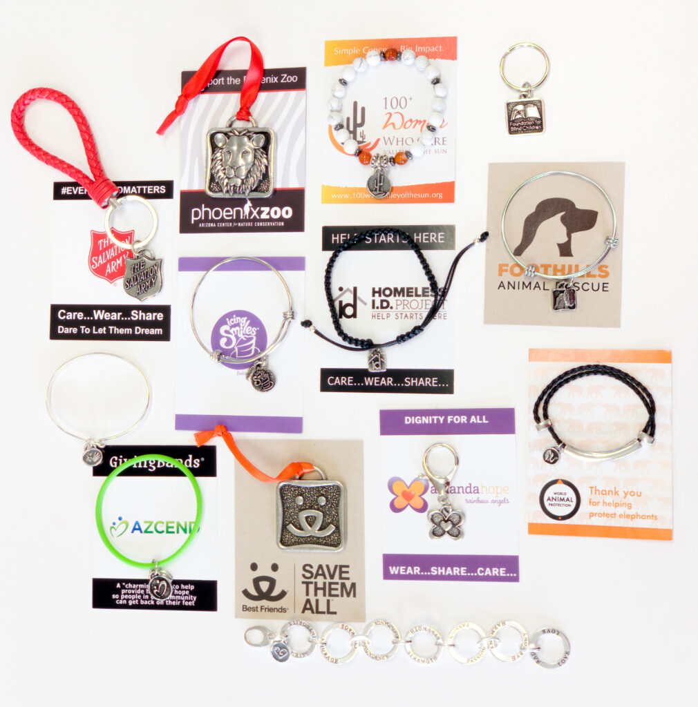 logo charms and packaging