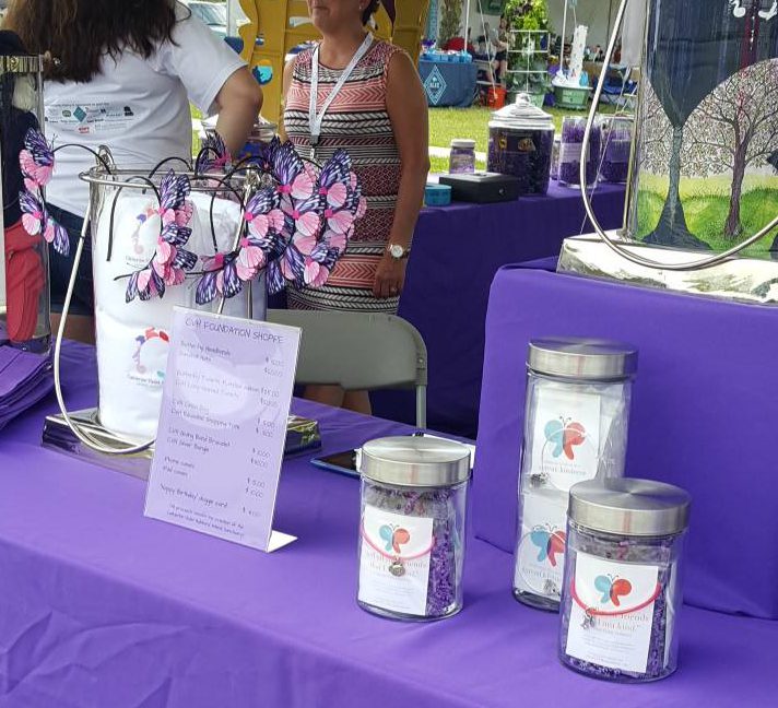 charity charm bracelets Catherine's Butterfly Party Display