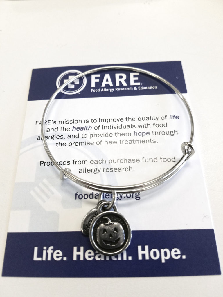 FARE fundraising awareness bracelet pumpkin