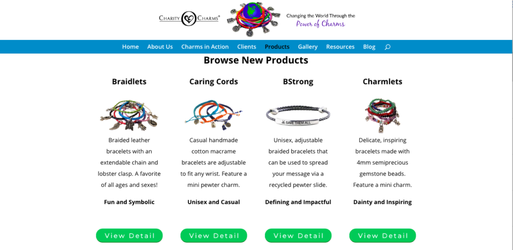 new products page layout