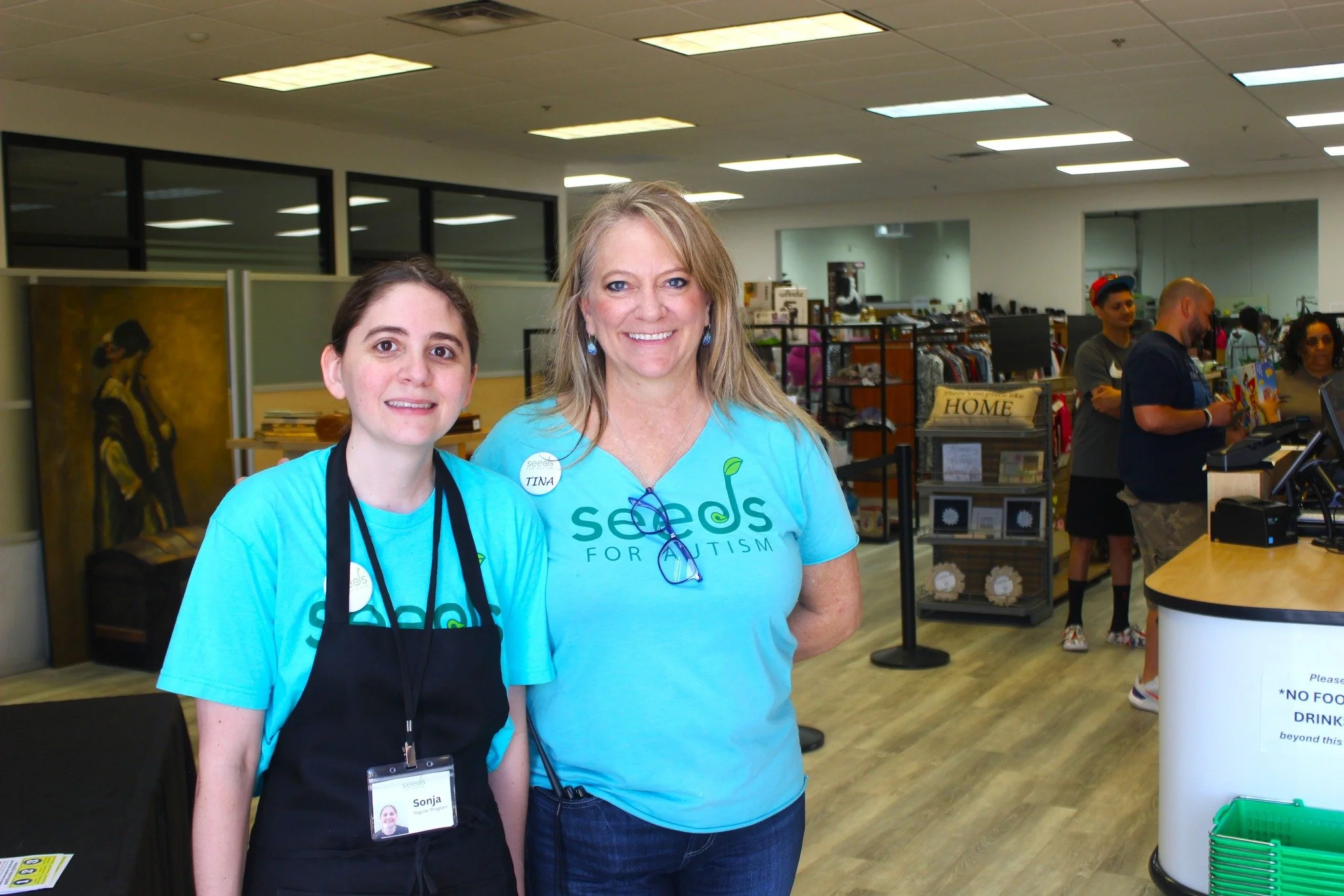 Sonja and Tina at the SEEDs for Autism Garden of Treasures thrift store in Phoenix