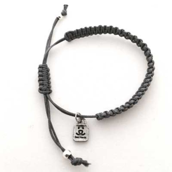 Base Caring Cord bracelet with custom pewter mini charm, starting at $8.50